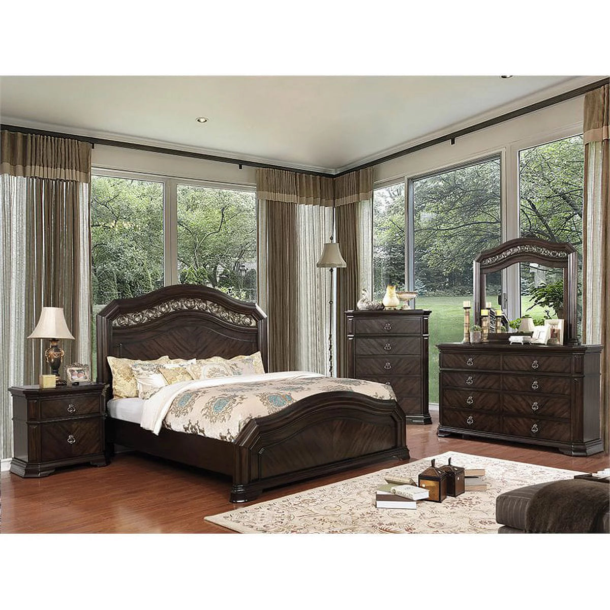 King Panel Bed in Espresso L466