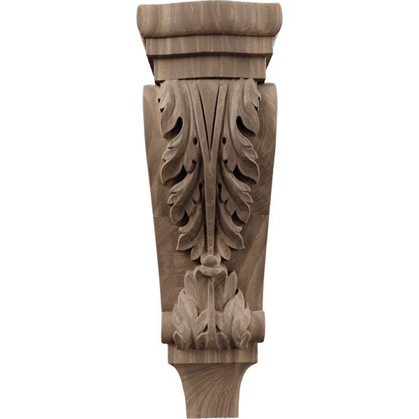 5 1/8 inchw x 3 3/8 inchd x 15 1/2 inchh Medium Acanthus Wood Corbel, Walnut V51839