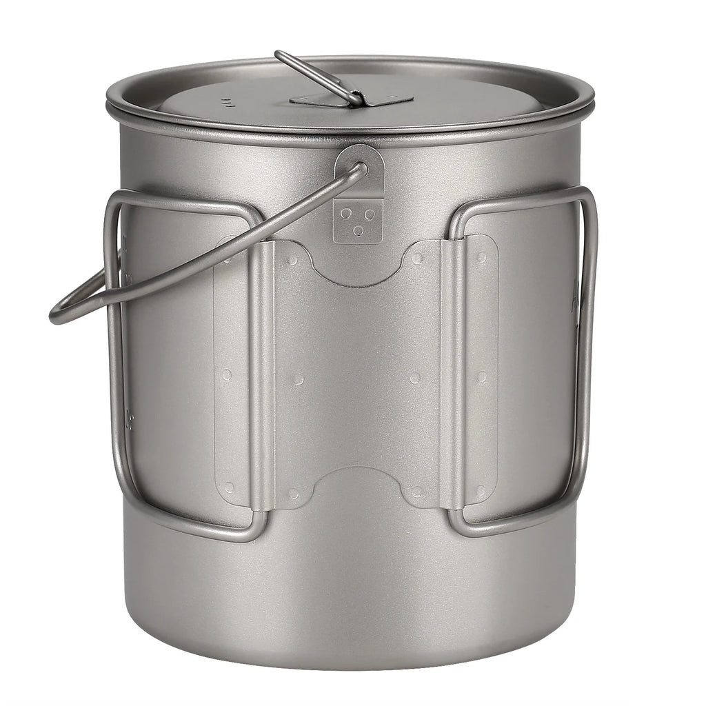 Titanium Cup 750ml Outdoor Portable Water Cup with Lid Handle D5539