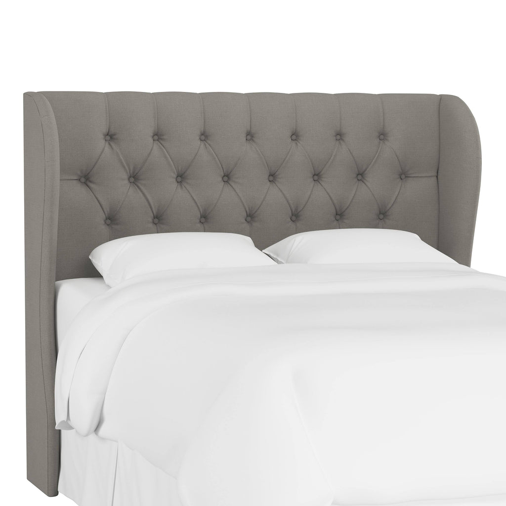 Gray Linen Tufted Wingback Headboard P659709