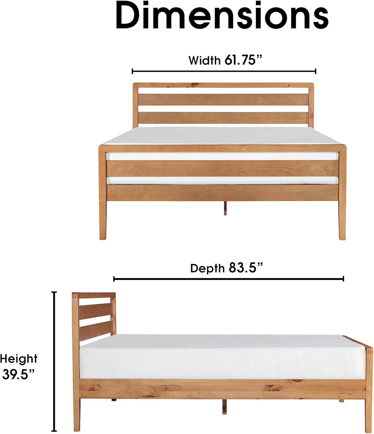Queen Size Solid Wood Platform Bed Frame V3319