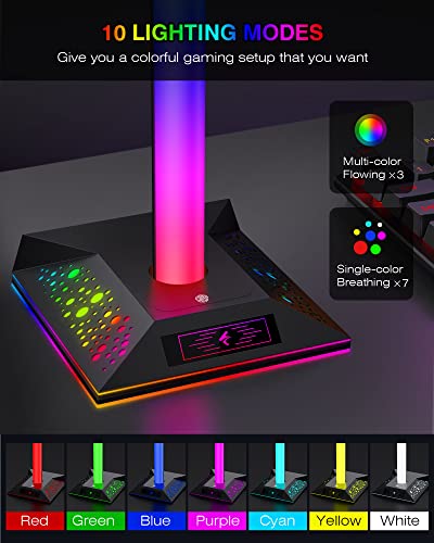 RGB Headset Stand with 2 USB Charger W5421