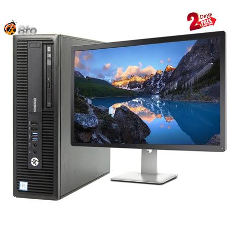 HP EliteDesk 800 G1 SFF Desktop Computer Core i7-4th, 8GB Ram, 480GB Ssd, 500GB Hdd, 24 inch LCD, Keyboard & Mouse, Wifi T91212