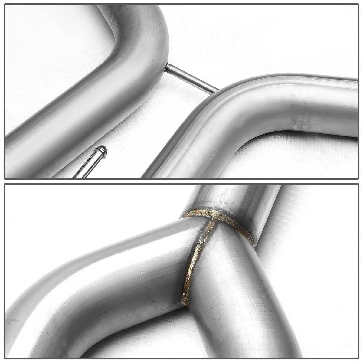 Stainless Steel Dual Rolled Muffler Tip Catback Exhaust System D652