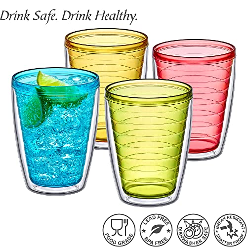 16-Ounce Insulated Plastic Tumblers Set of 4 I23193