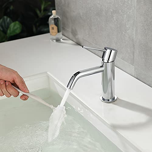 Brushed Gold Single Handle Vessel Sink Faucet T377