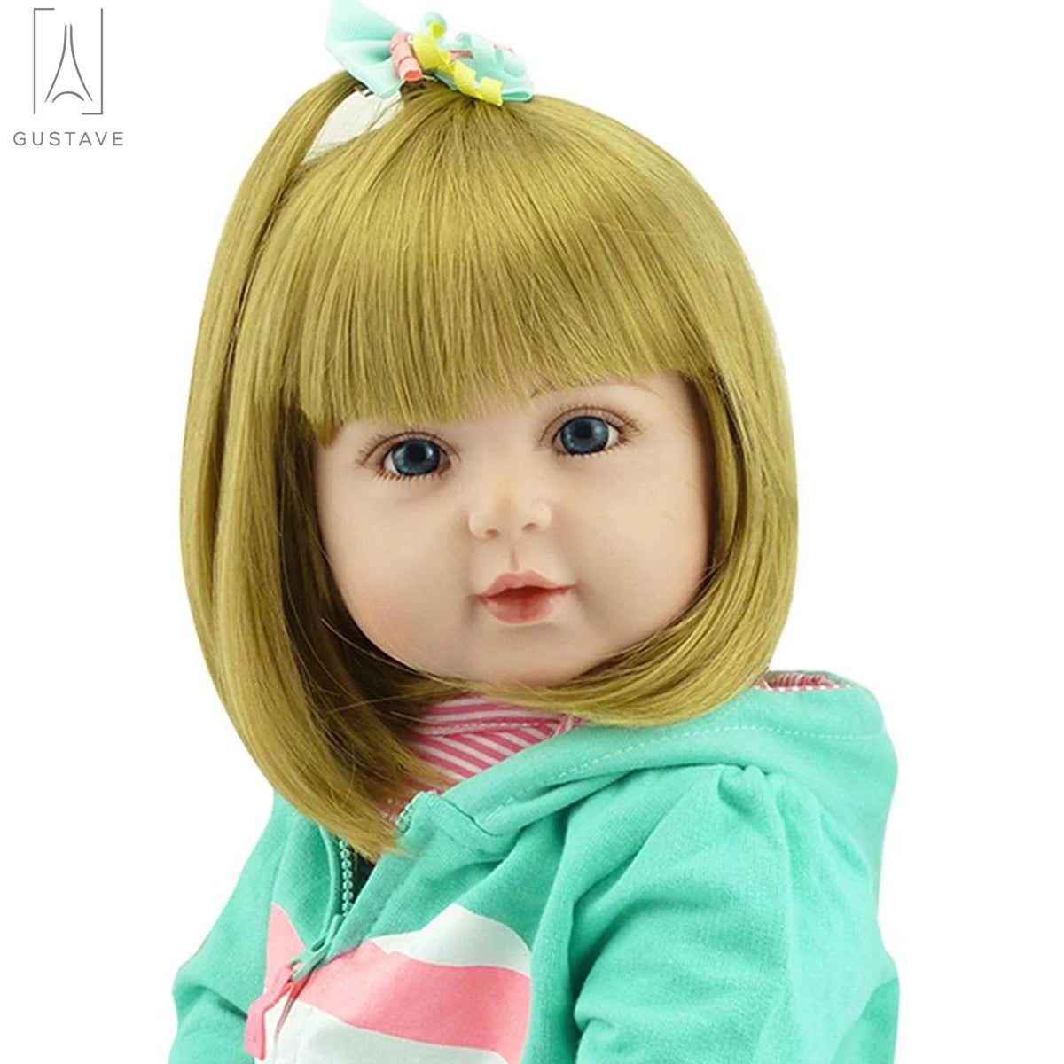 24 Inch Blond Hair Silicone Vinyl Baby Doll Y75580