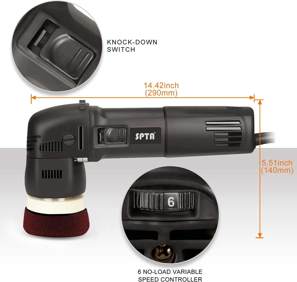 Orbital Dual Action Polisher 3 Inch 780W with DA Polishing Pads A87786