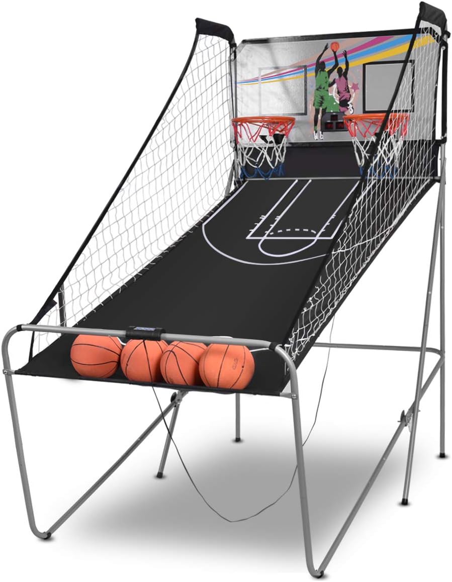 Foldable Basketball Arcade Game with LED Scoring System F586