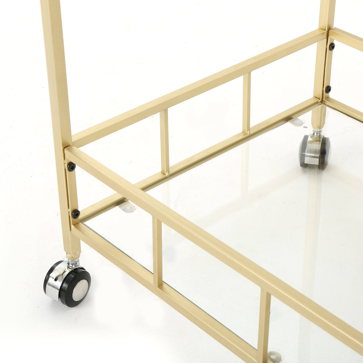Gold and Clear Contemporary Indoor Bar Cart A481