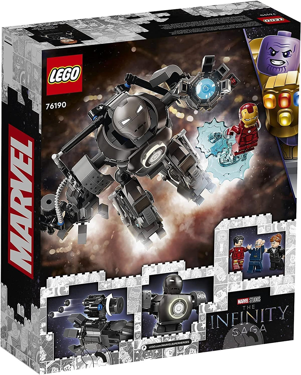 LEGO Marvel Iron Man Monger Mayhem Set 76190, Avengers Mech Building Toy, Action Figure D724