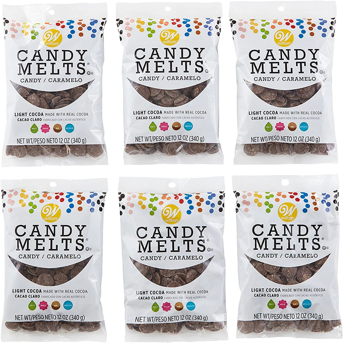12 oz Light Cocoa Candy Melts, 6-Count F43137