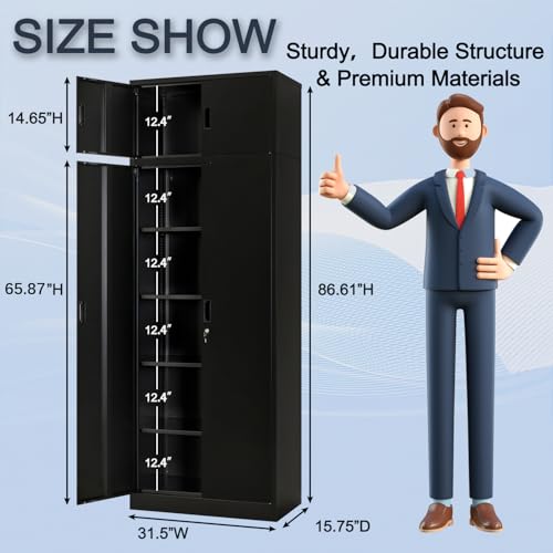 Black Lockable Steel Storage Cabinet with 2 Drawers O995