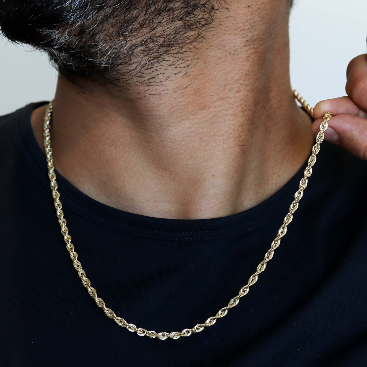 14K Solid Gold Rope Chain Necklace 4mm 16" - 24" B395663