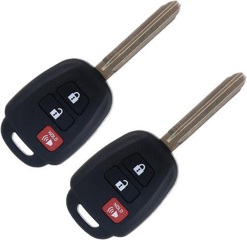 1pc 3 Buttons Keyless Remote Car Uncut Transmitter Key Fob for Toyota RAV4 Prius C Prius V HYQ12BDM Pack of 2 B48360