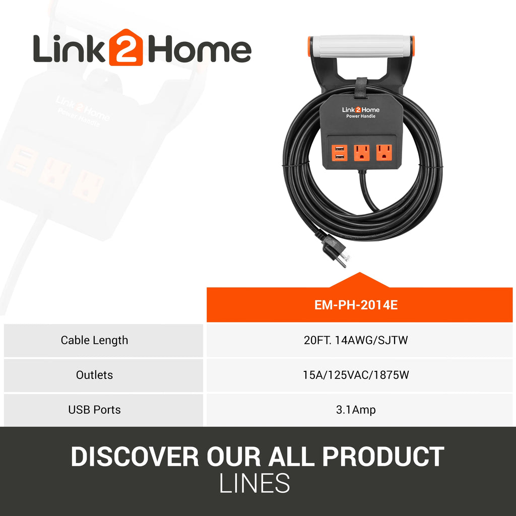 20 ft 14AWG 2 Outlets Extension Cord X55952