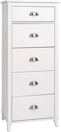 White 5-Drawer Wood Tall Dresser U921