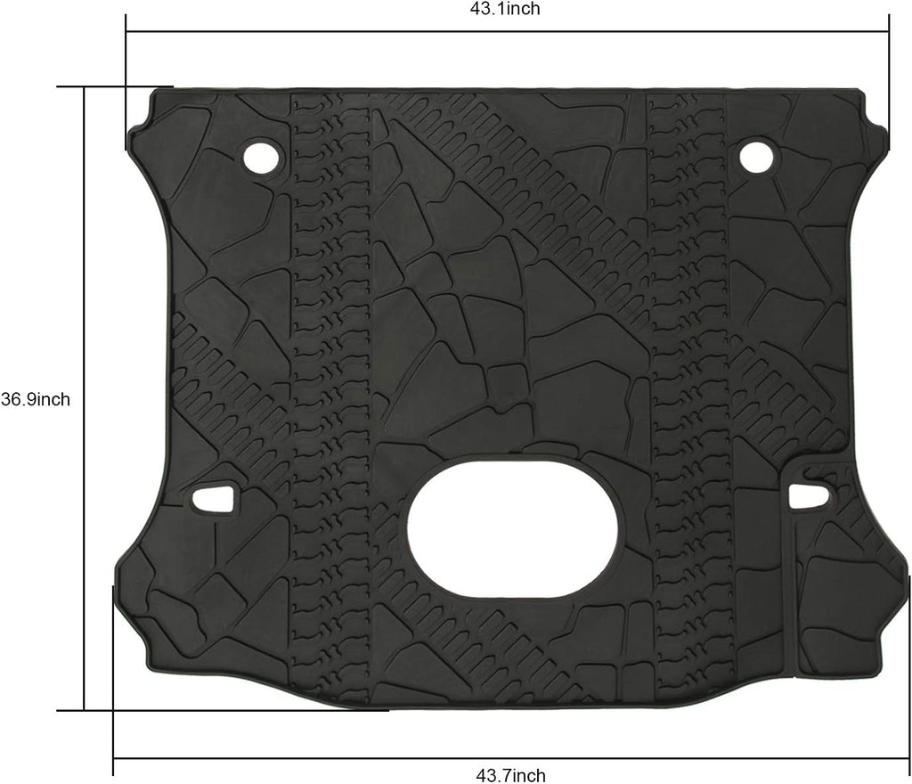 Black TPE Cargo Liner Rear Floor Mat for Jeep Wrangler Unlimited 4 door M4842