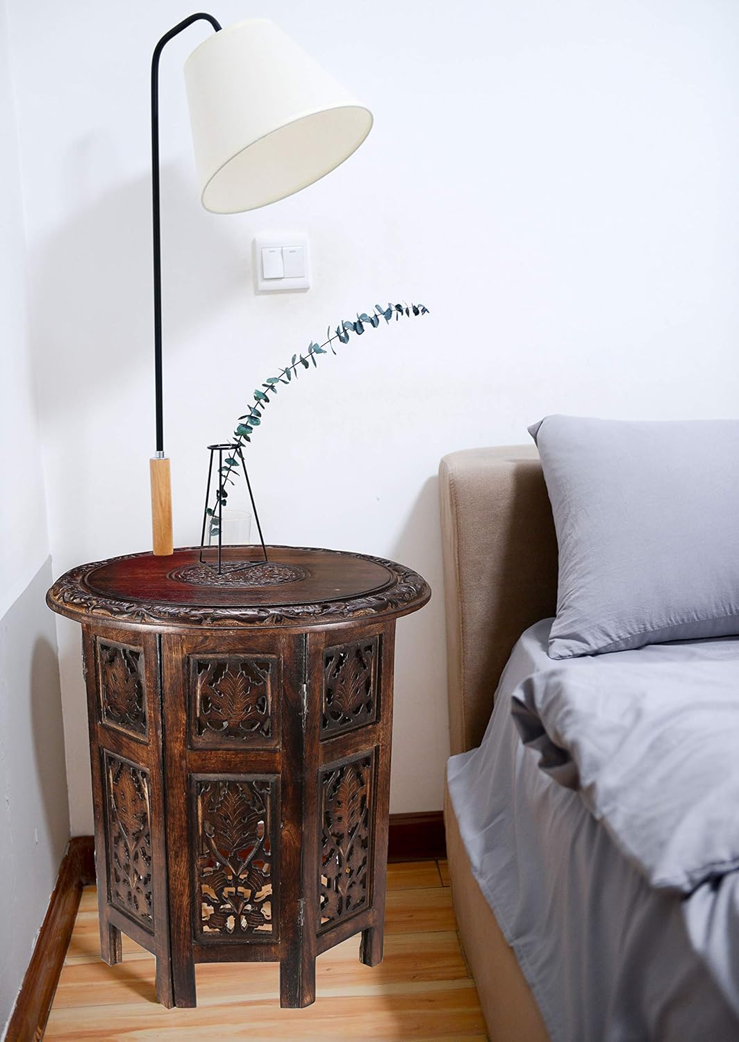 Burnt Wood Octagonal Accent Table C2065