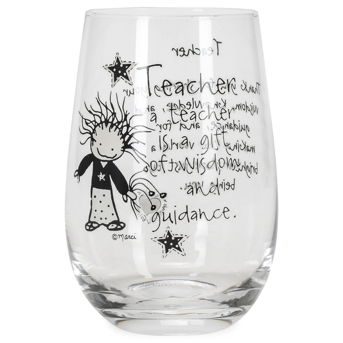 16 ounce Glass Stemless Wine Glass F34929