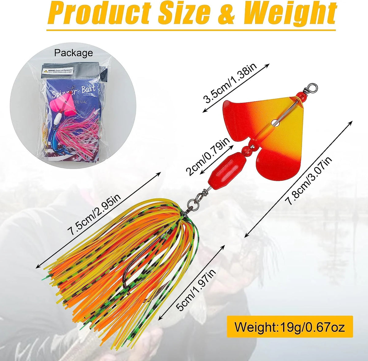 6pcs Metal Spinnerbait Fishing Lures I6566