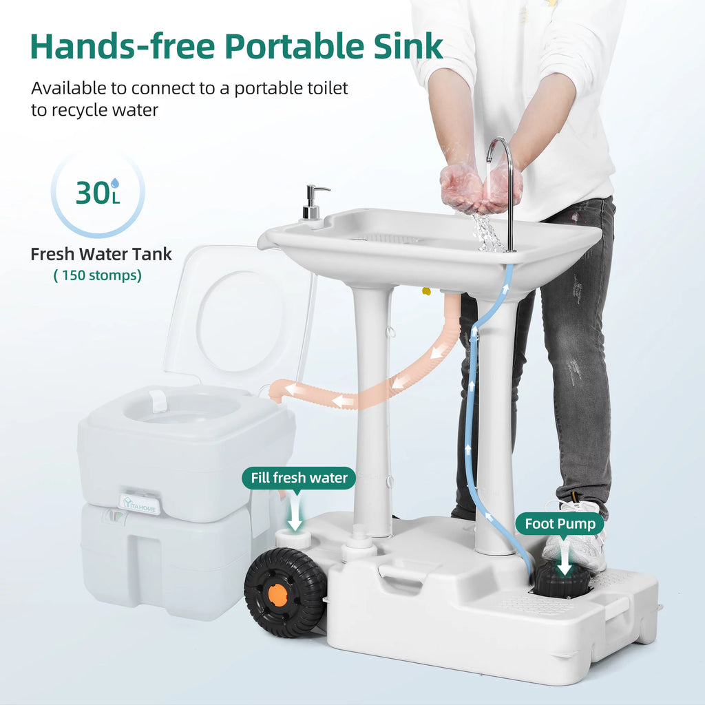 Portable Sink and 5.8 Gallon Toilet Combo D930354