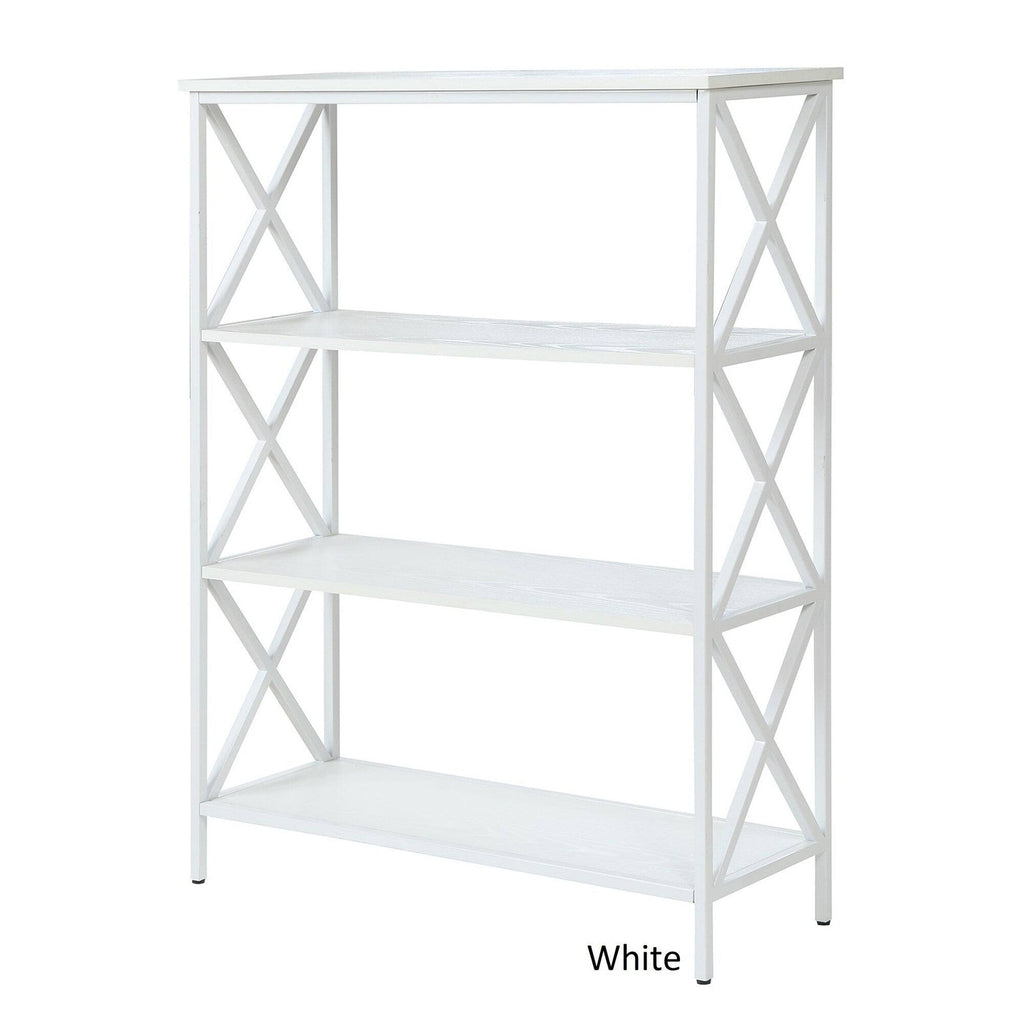 Metal and Wood 4-Shelf Bookcase J118