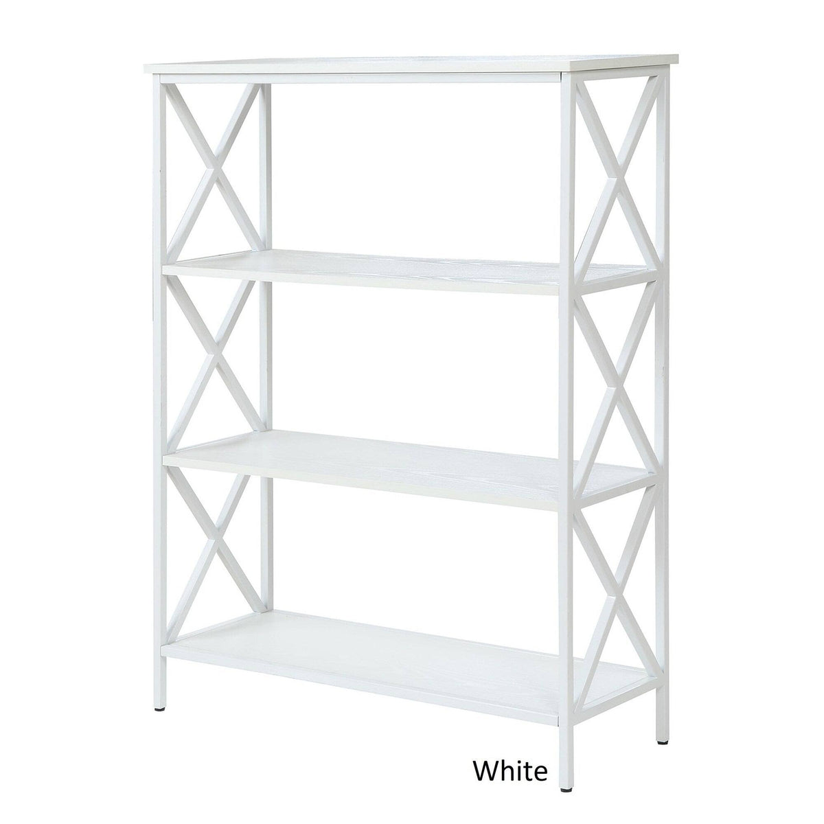 Metal and Wood 4-Shelf Bookcase J118