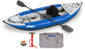 1 Person Lightweight Self-Bailing Inflatable Kayak with Paddle, Seat, Pump, Skeg E624