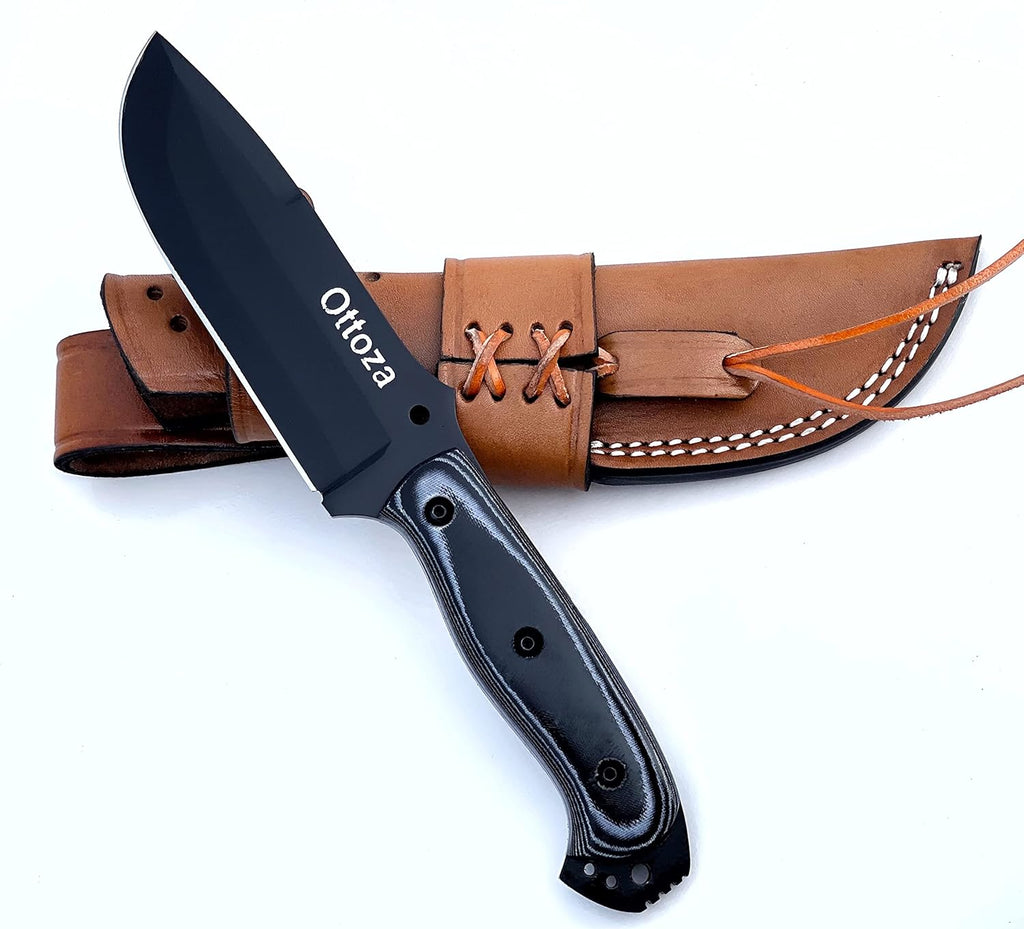 1095 Carbon Steel Bushcraft Knife with Sheath A878