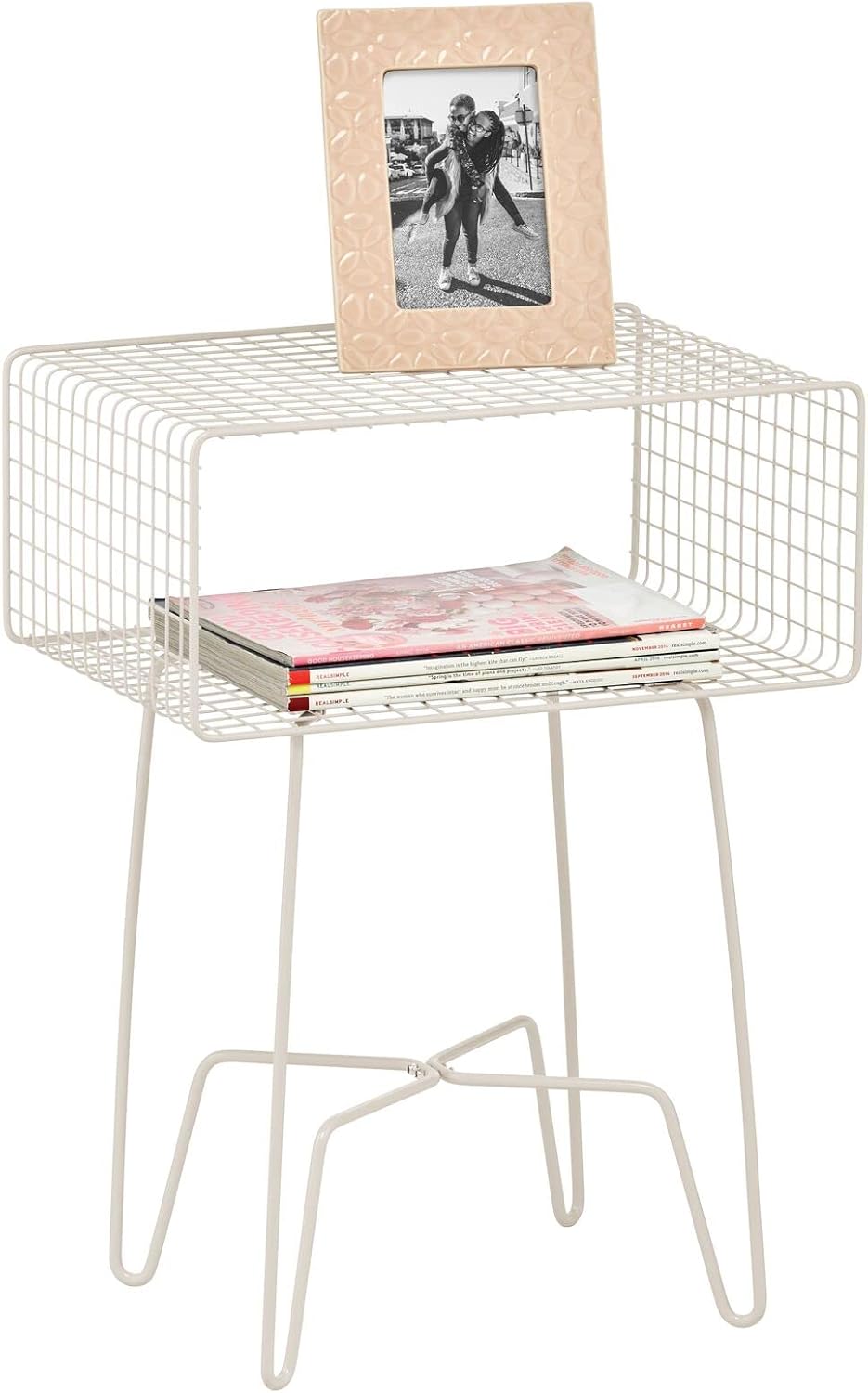 Industrial Side Table with Storage Shelf A8170