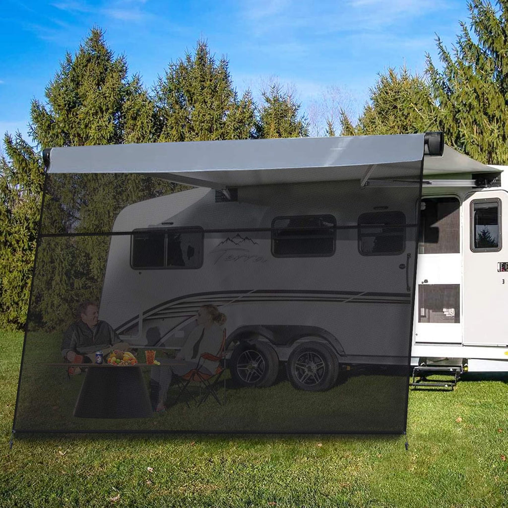 Black Mesh UV Blocker RV Awning Sun Shade Screen 15' x 9' G789289