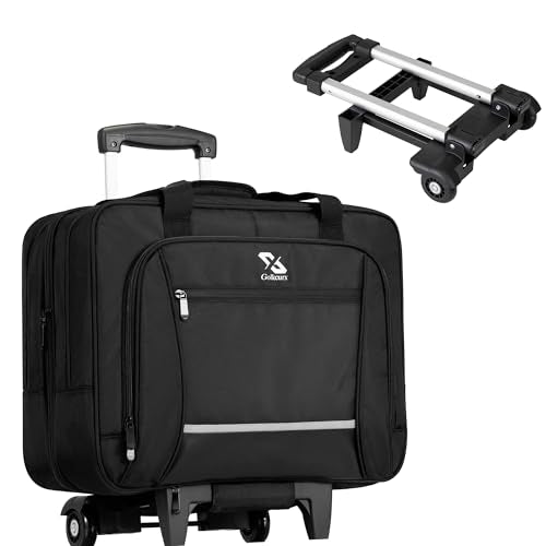 Black Rolling Laptop Bag with Wheels J6097