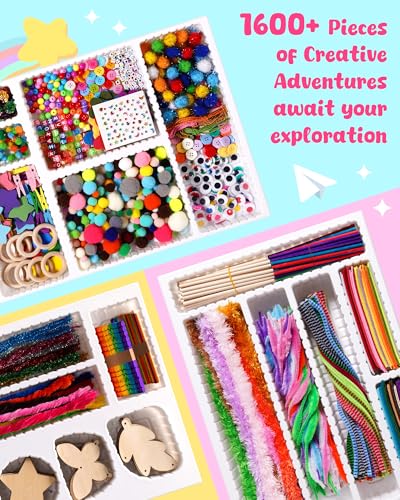 Arts and Crafts Kit 1600 Pieces DIY Craft Supplies U3771