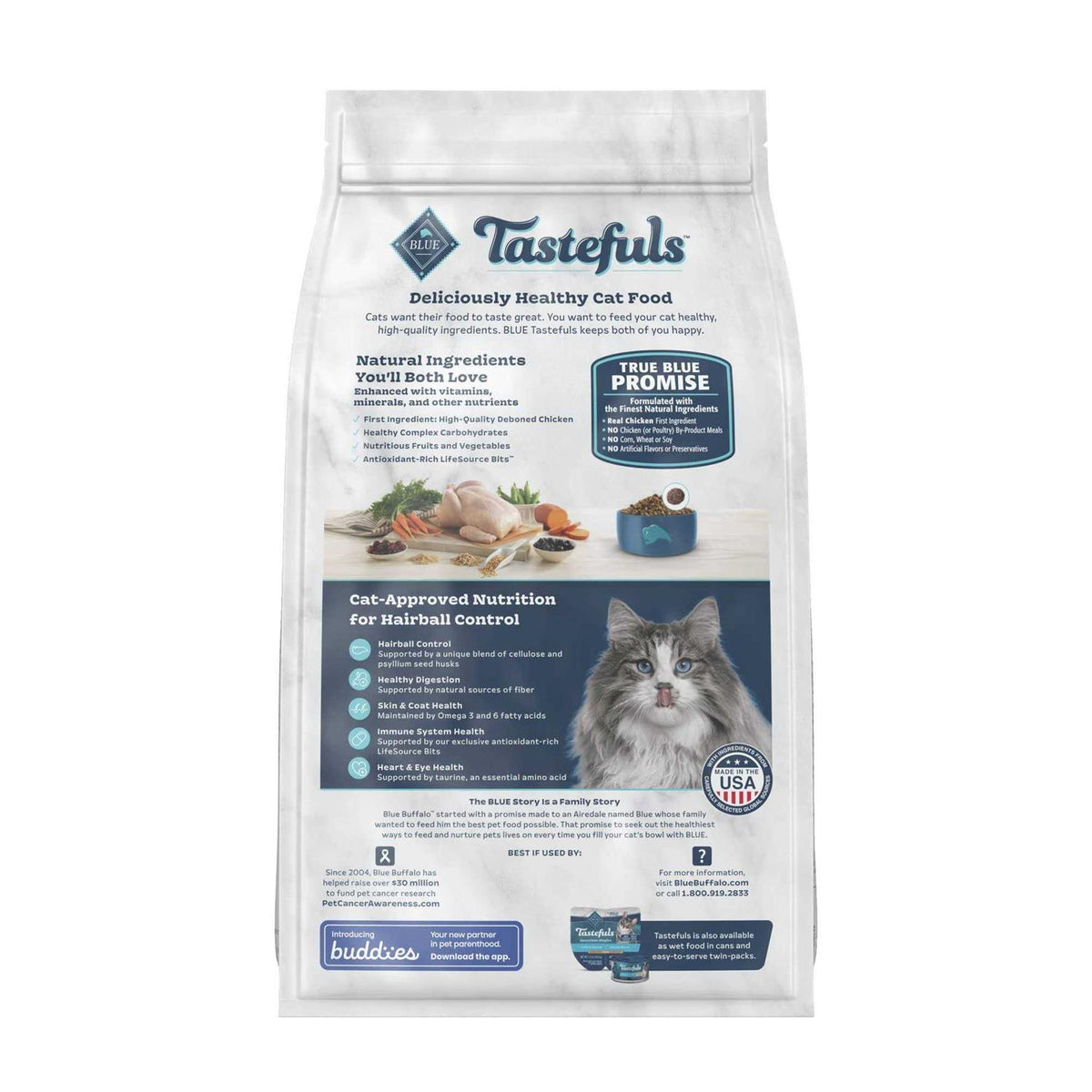 Blue Buffalo Indoor Hairball Control Mature Dry Cat Food I157352