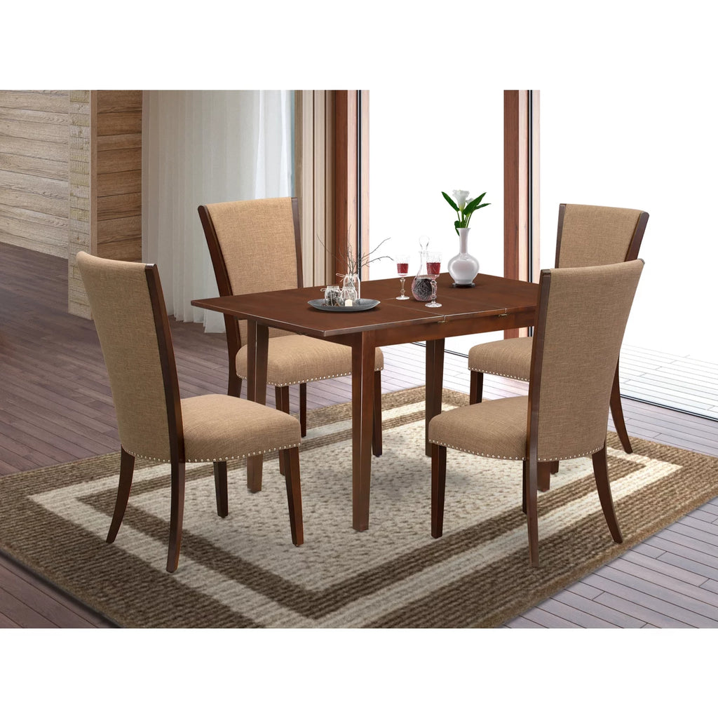 5-piece Mahogany Wood Dining Table Set Z690468