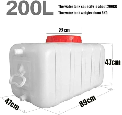 White Food-Grade Plastic Water Tank with Faucet 200L A8925