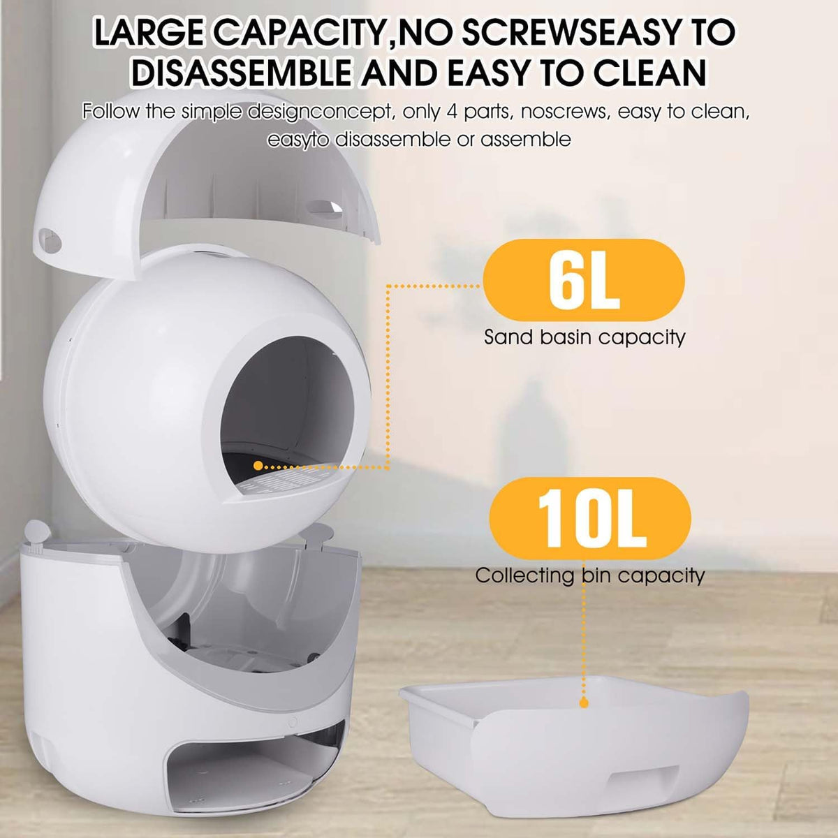 Automatic Self Cleaning Litter Box with Odor Removal and APP Control F468731
