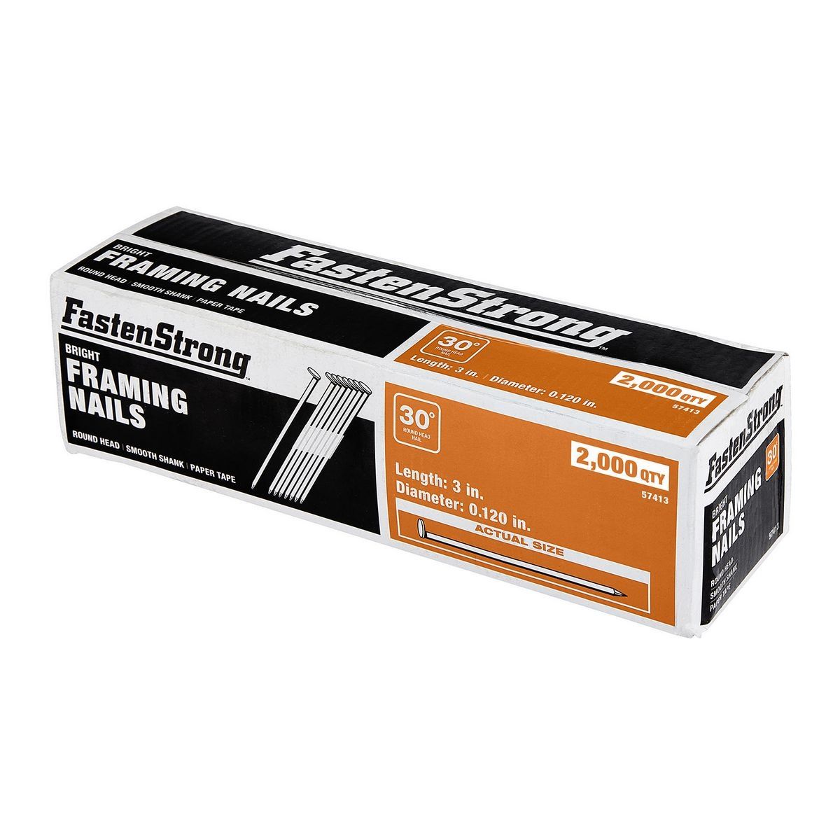 3 in. Bright Framing Nails, 2000 Pack U630097