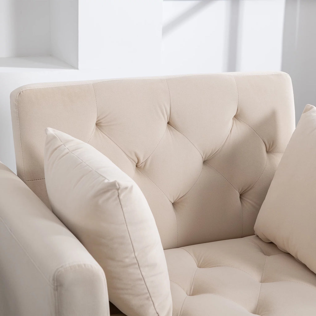 Velvet Accent Chair with Ottoman E1528