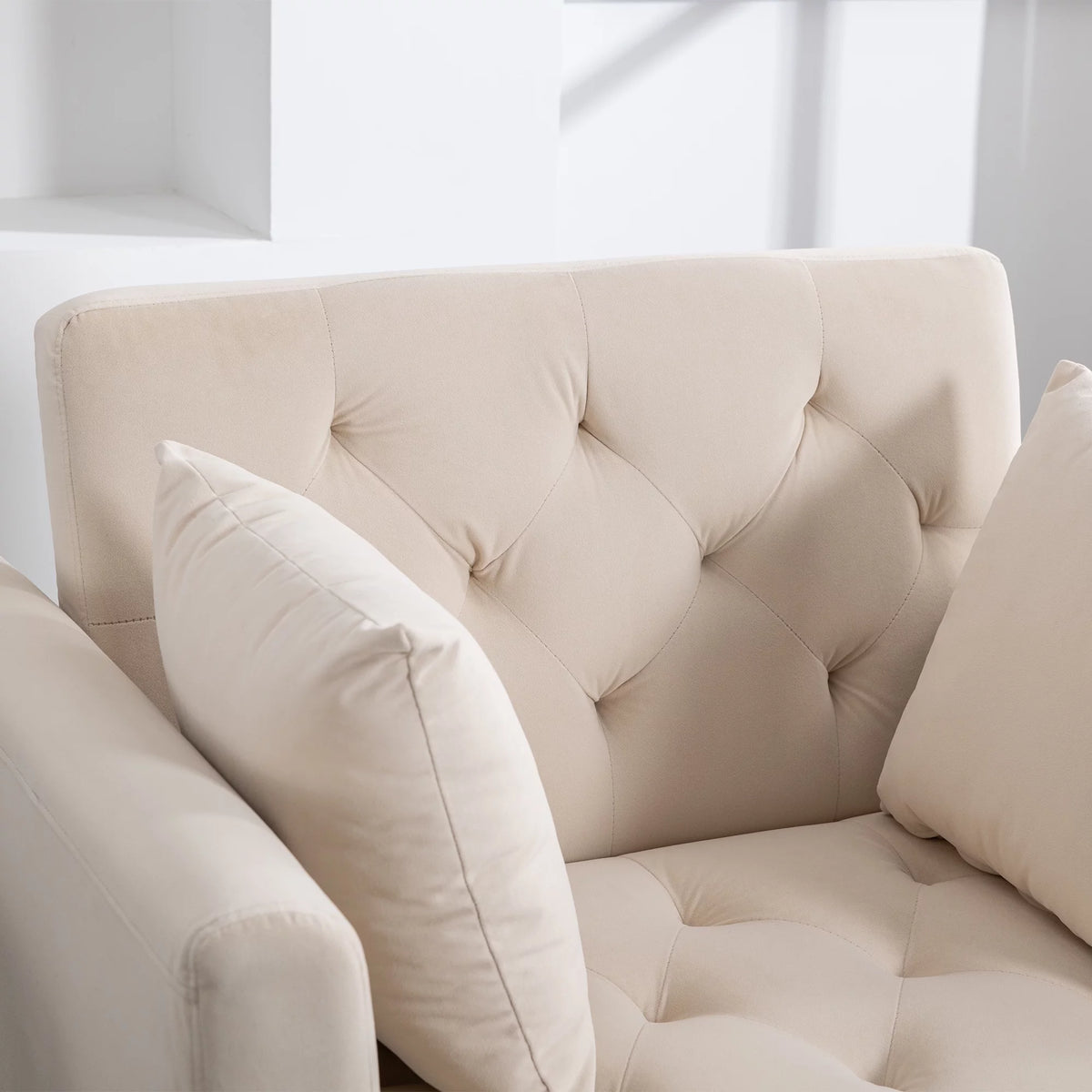 Velvet Accent Chair with Ottoman E1528