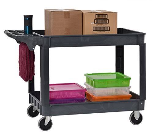 2-Shelf Plastic Utility Cart with 5 inch Casters H67960