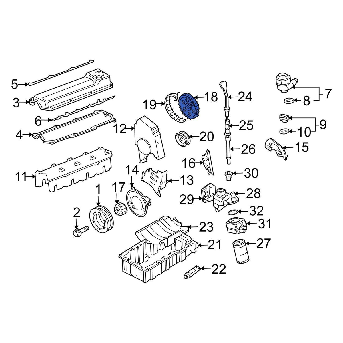 Engine Timing Camshaft Gear K6018