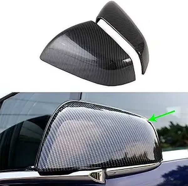 2 Pieces Real Carbon Fiber Rearview Mirror Cover Cap V49081