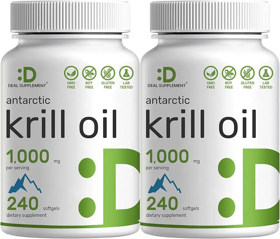 2 Pack Antarctic Krill Oil 1,000mg 480 Softgels L344