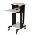Presentation Cart and Stand, Steel Frame, Ivory Woodgrain M361