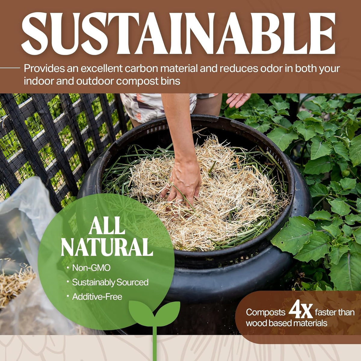 0.5 cu ft (4 Pk) All-Natural Wheat Straw Mulch Y301385