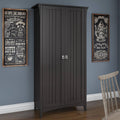 Vintage Black Kitchen Pantry Cabinet with Doors D46260