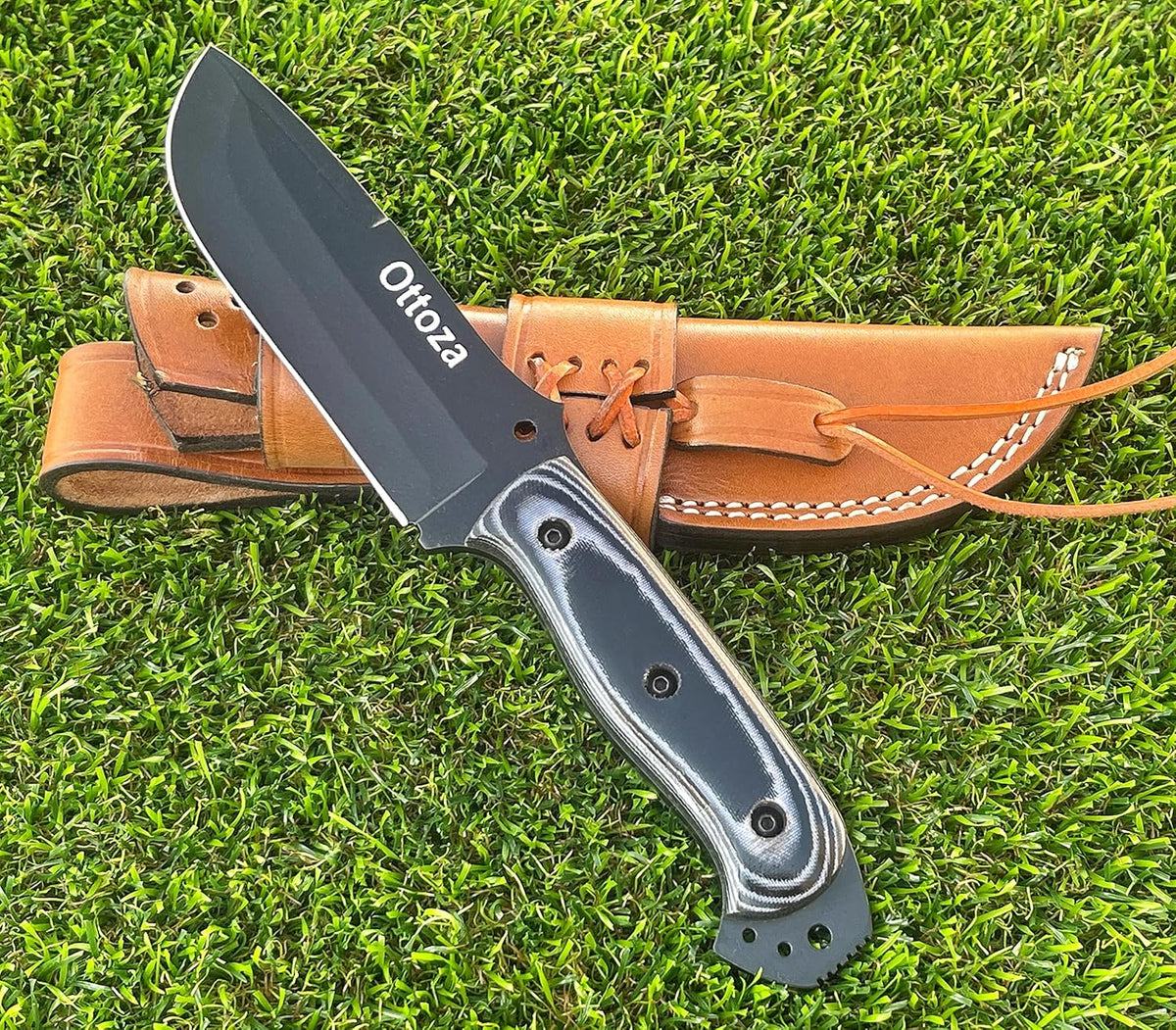1095 Carbon Steel Bushcraft Knife with Sheath A878