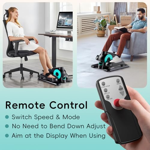 Under Desk Elliptical Machine, Quiet Portable Electric Seated Pedal Exerciser with Remote Control & 12 Adjustable Speeds U410887